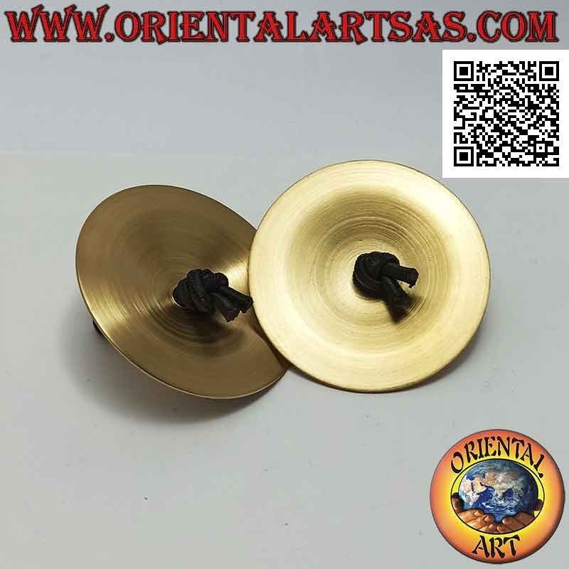 Smooth brass cymbals or Tingshas 5.5 cm Ø