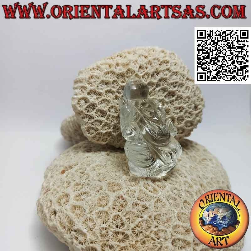 Ganesh Skulptur "der Elefantengott" sitzend in 6 cm Bergkristall