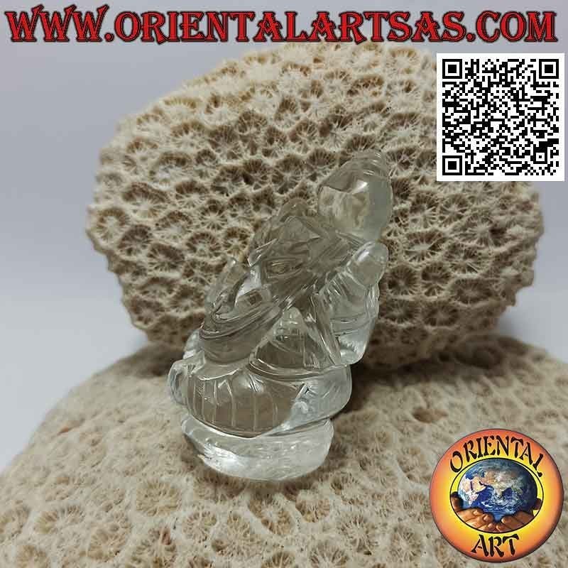 Ganesh sculpture "the elephant God" sitting in 6 cm rock crystal