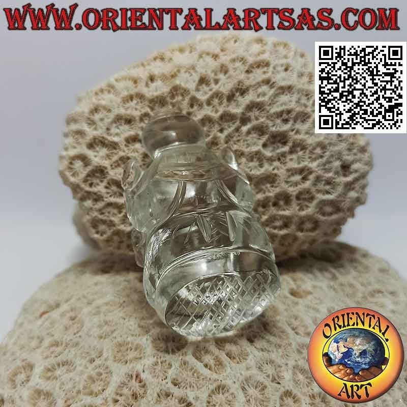 Ganesh Skulptur "der Elefantengott" sitzend in 6 cm Bergkristall