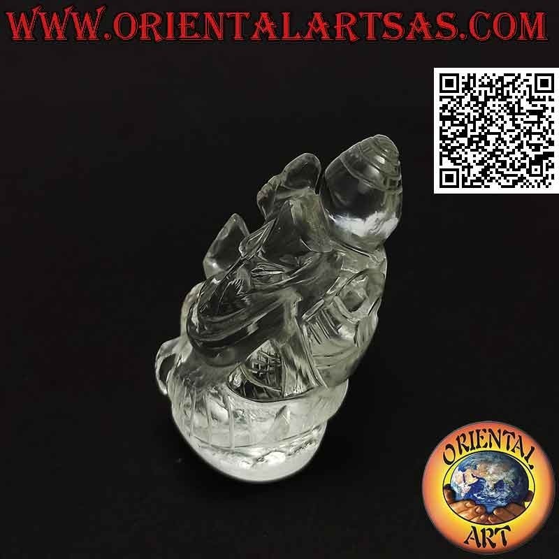 Ganesh Skulptur "der Elefantengott" sitzend in 6 cm Bergkristall