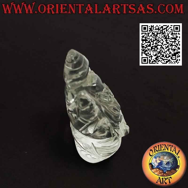Ganesh Skulptur "der Elefantengott" sitzend in 6 cm Bergkristall