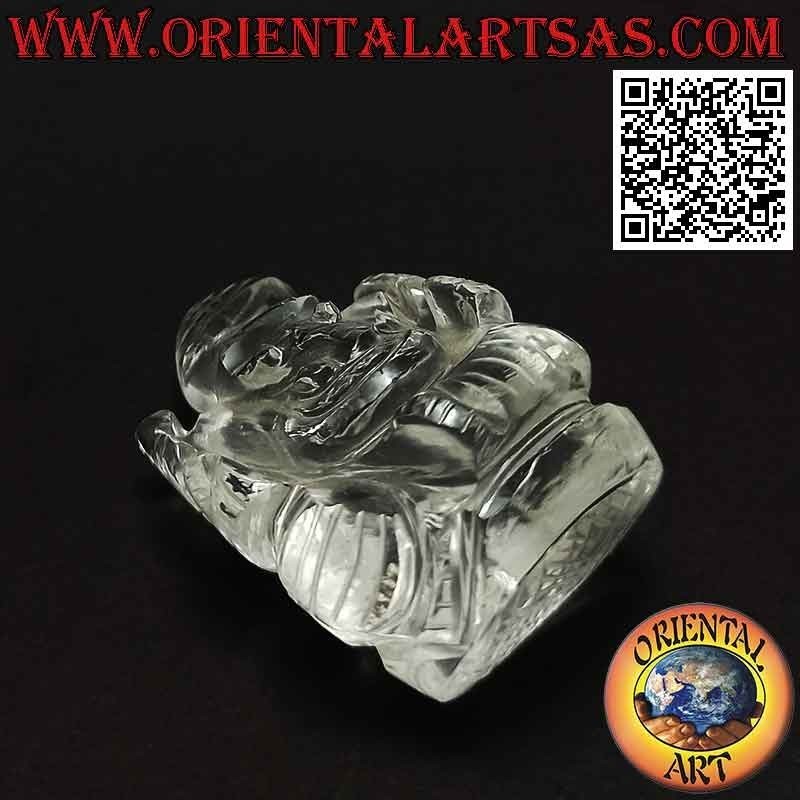 Ganesh Skulptur "der Elefantengott" sitzend in 6 cm Bergkristall
