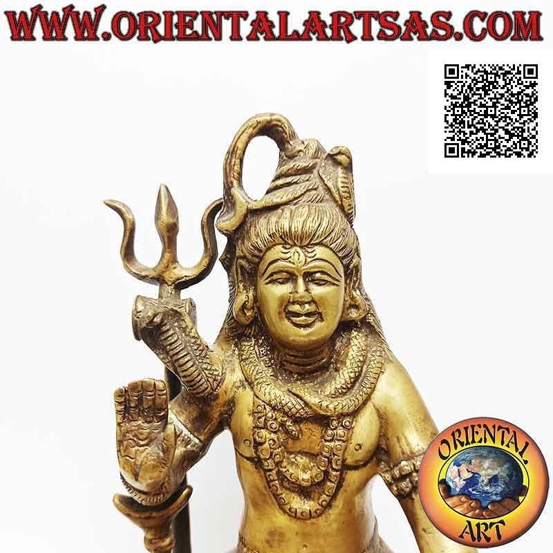 Escultura de Shiva en posición clásica, una de las principales deidades hindúes, en latón 19 cm