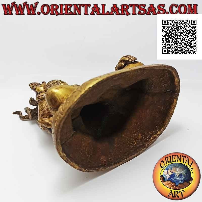 Scultura di Shiva in posizione classica, una delle principali divinità induiste, in ottone da 19 cm