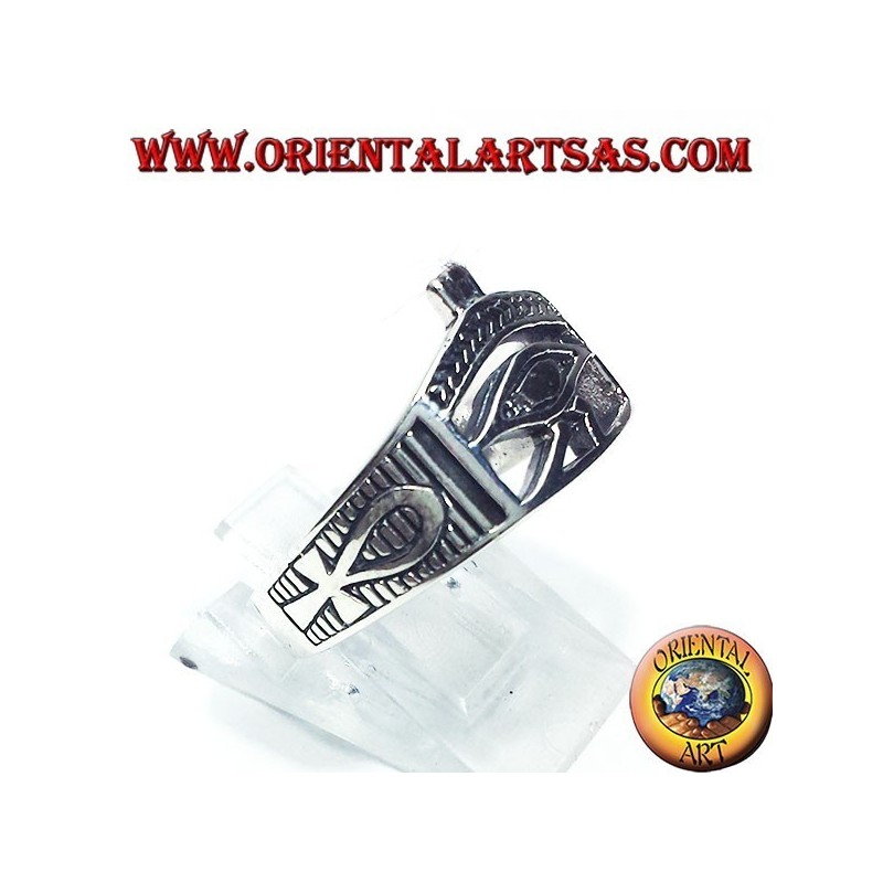 anillo de plata con ojo de Horus Ankh