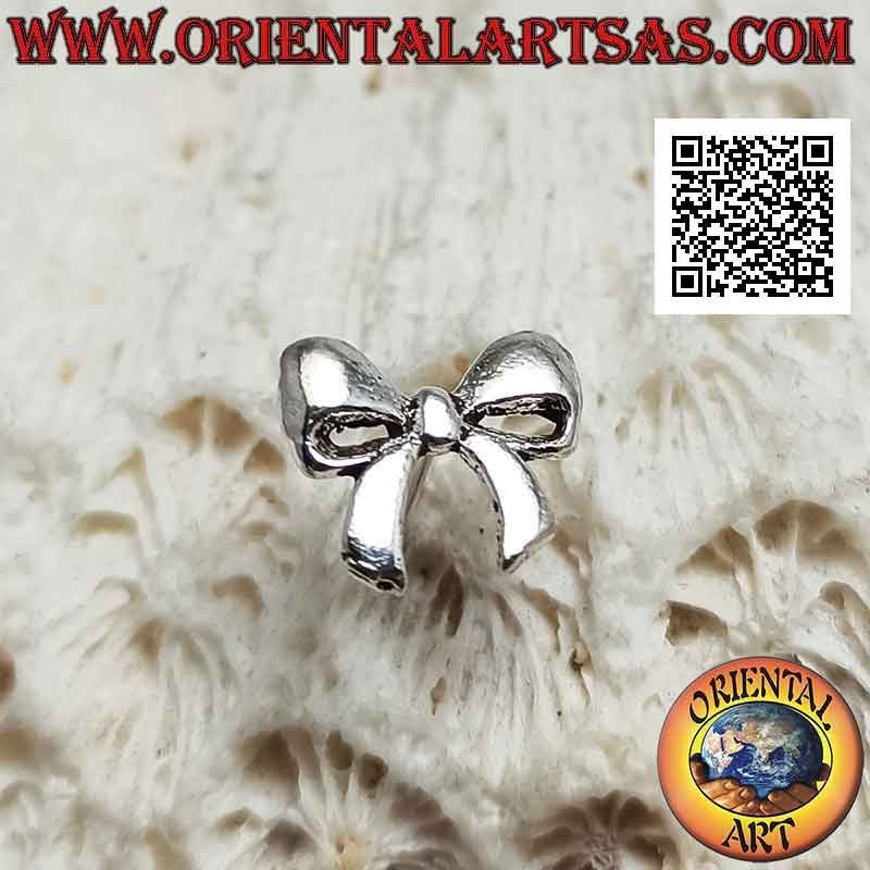 Mini silver earring, the bow