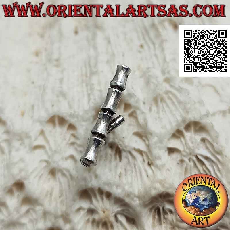 Mini boucle d'oreille en argent, la pipe à eau en bambou