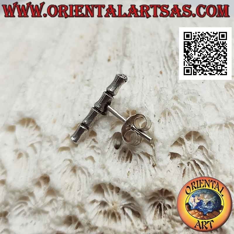 Mini boucle d'oreille en argent, la pipe à eau en bambou