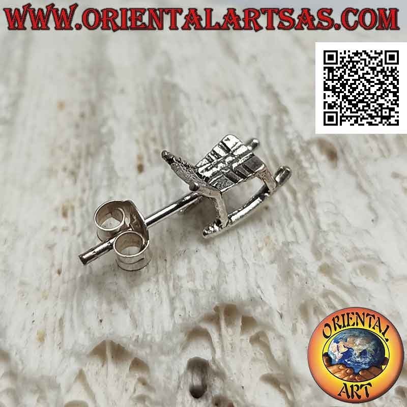 Mini boucle d'oreille en argent, le rocking chair