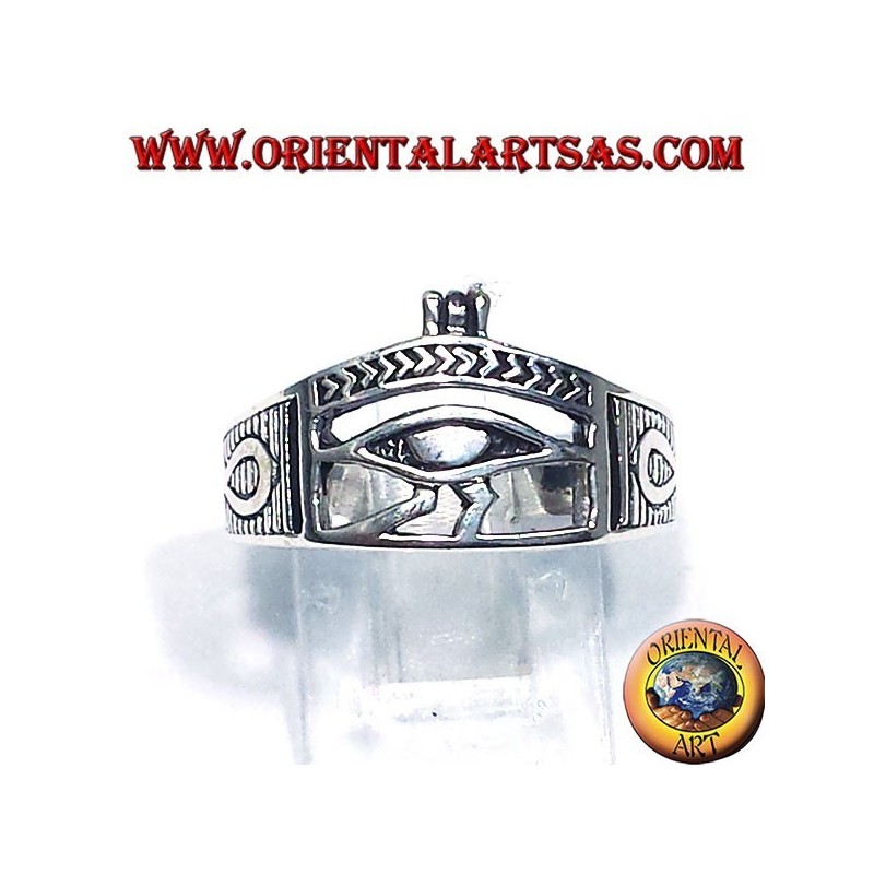 Bague en argent avec Eye of Horus Ankh