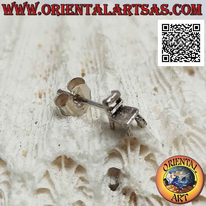 Mini boucle d'oreille en argent, la chaise d'école