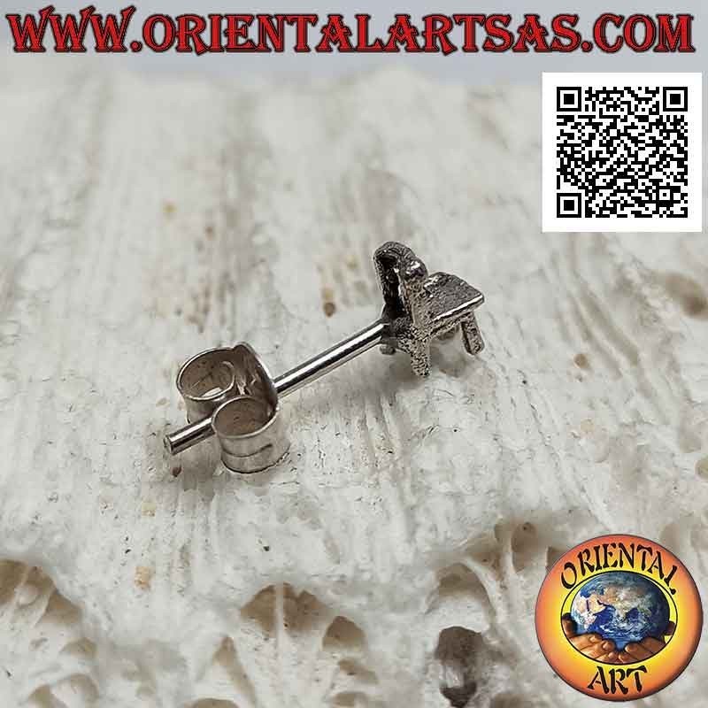 Mini boucle d'oreille en argent, la chaise d'école