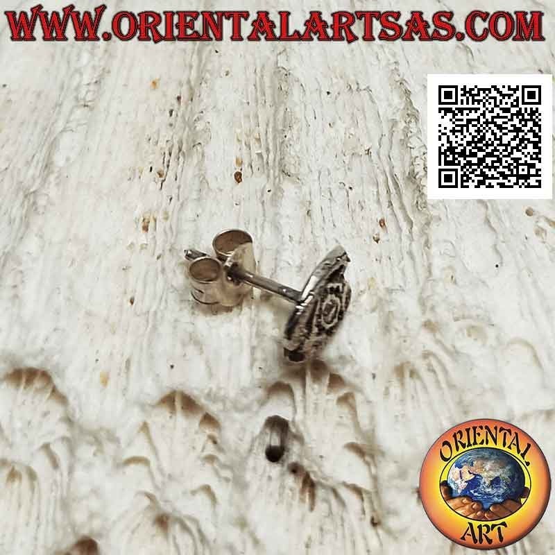 Mini-Ohrring in Silber, das Retro-Festnetztelefon