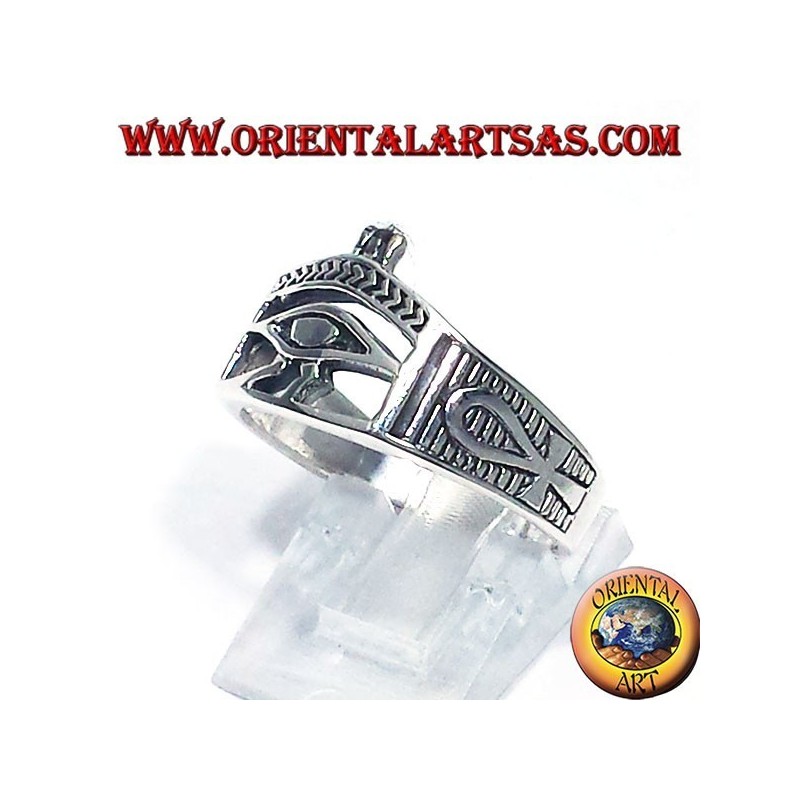 anillo de plata con ojo de Horus Ankh