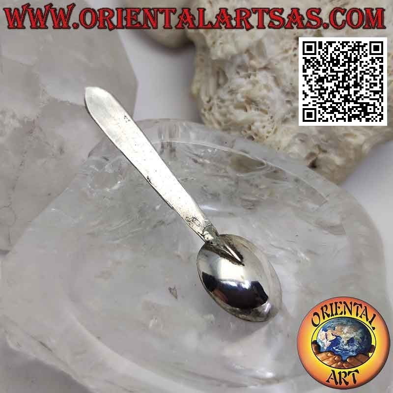 Cucchiaino in argento 925 ‰ con manico decorato con smalto a fuoco