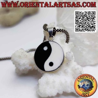 Silber Yin Yang Anhänger "Tao" flach 18 mm Ø