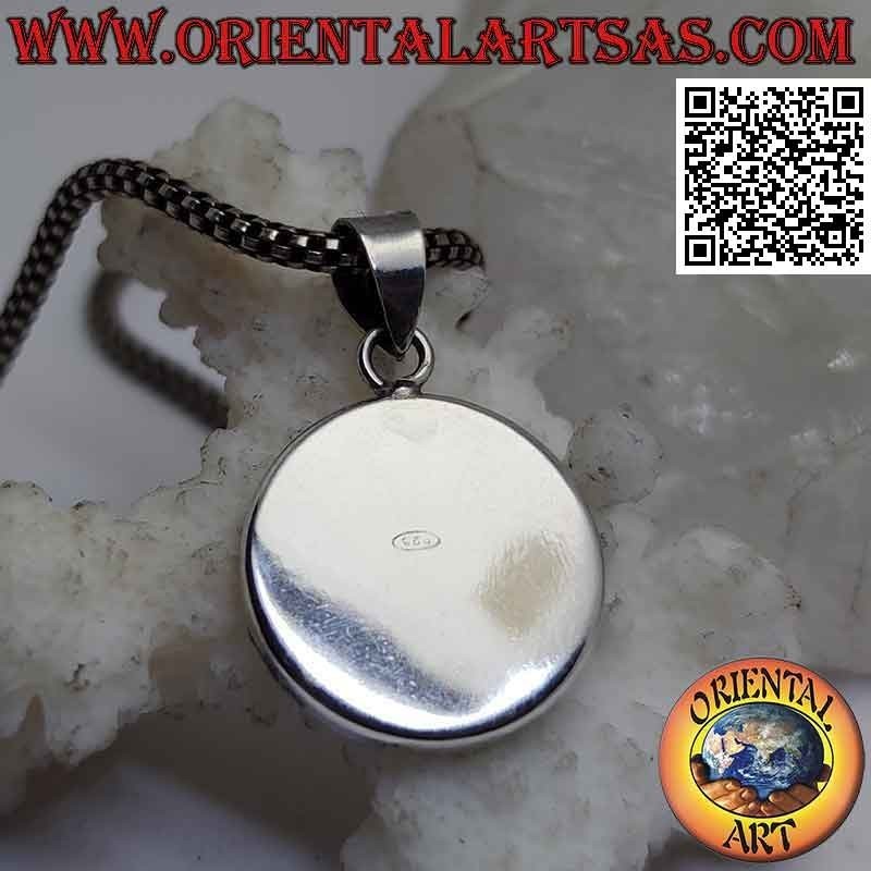 Colgante de plata yin yang "Tao" plano 18 mm Ø
