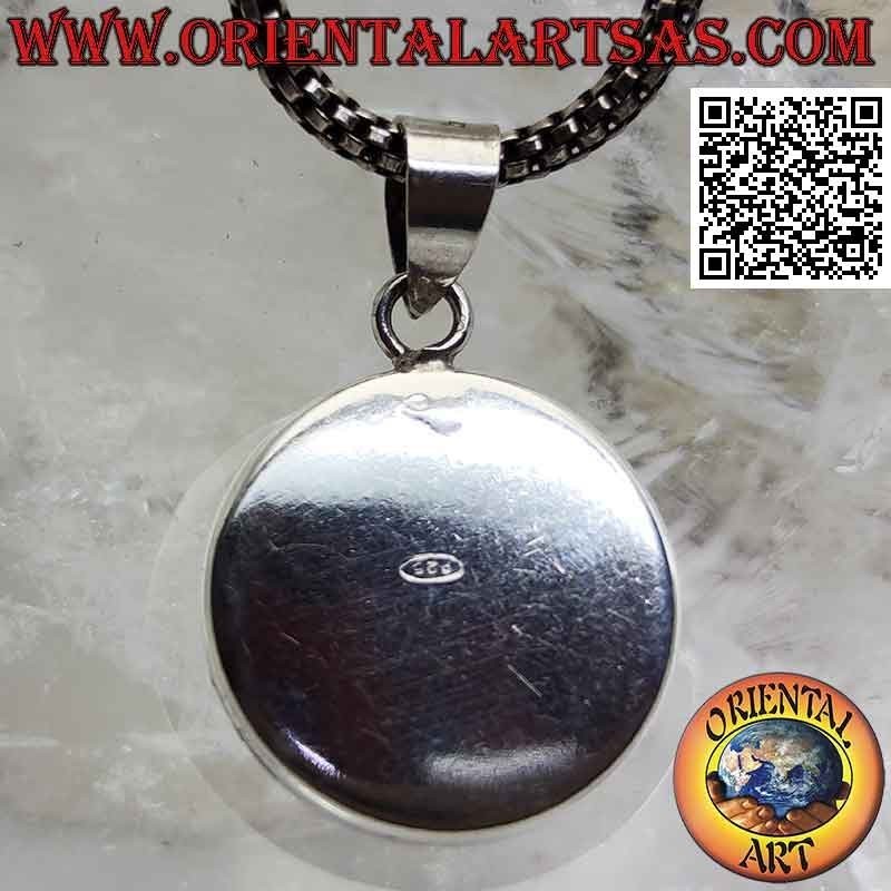 Colgante de plata yin yang "Tao" plano 18 mm Ø