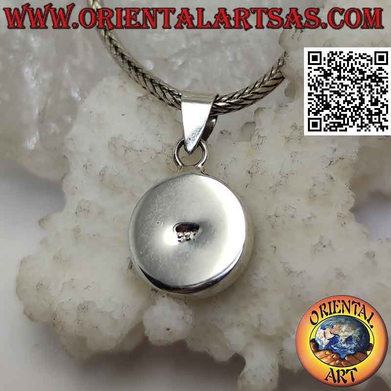 Ciondolo in argento yin yang "Tao" con madreperla e onice da 12 mm Ø