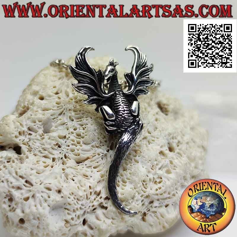 Pendentif en argent, le dragon de la résurrection