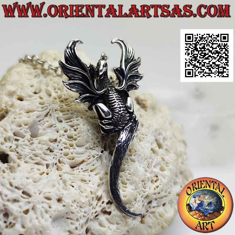 Silver pendant, the dragon of the resurrection