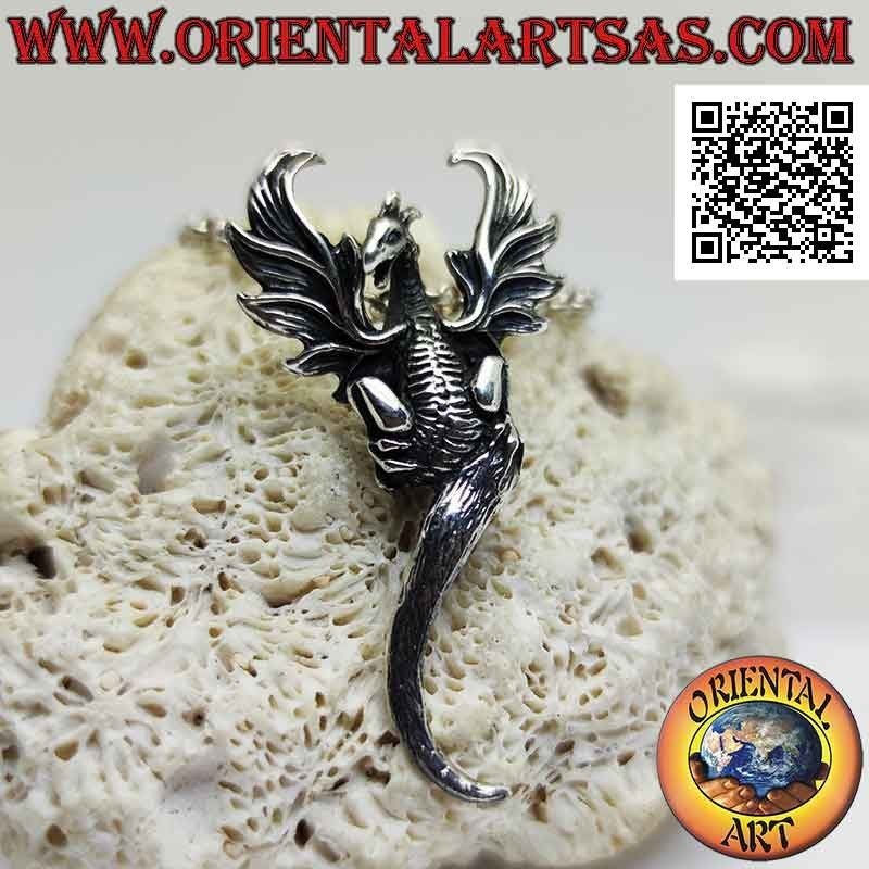 Ciondolo in argento, il drago della resurrezione