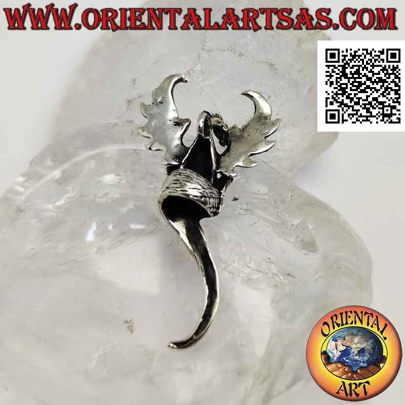 Pendentif en argent, le dragon de la résurrection