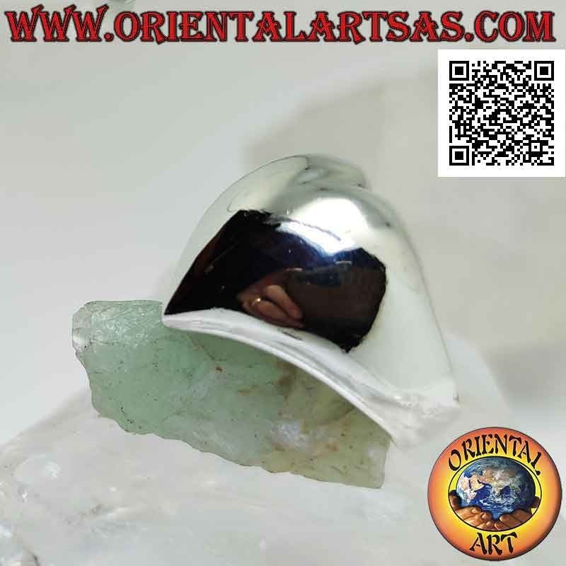 Glatter Silberring in Form eines konvexen Herzens