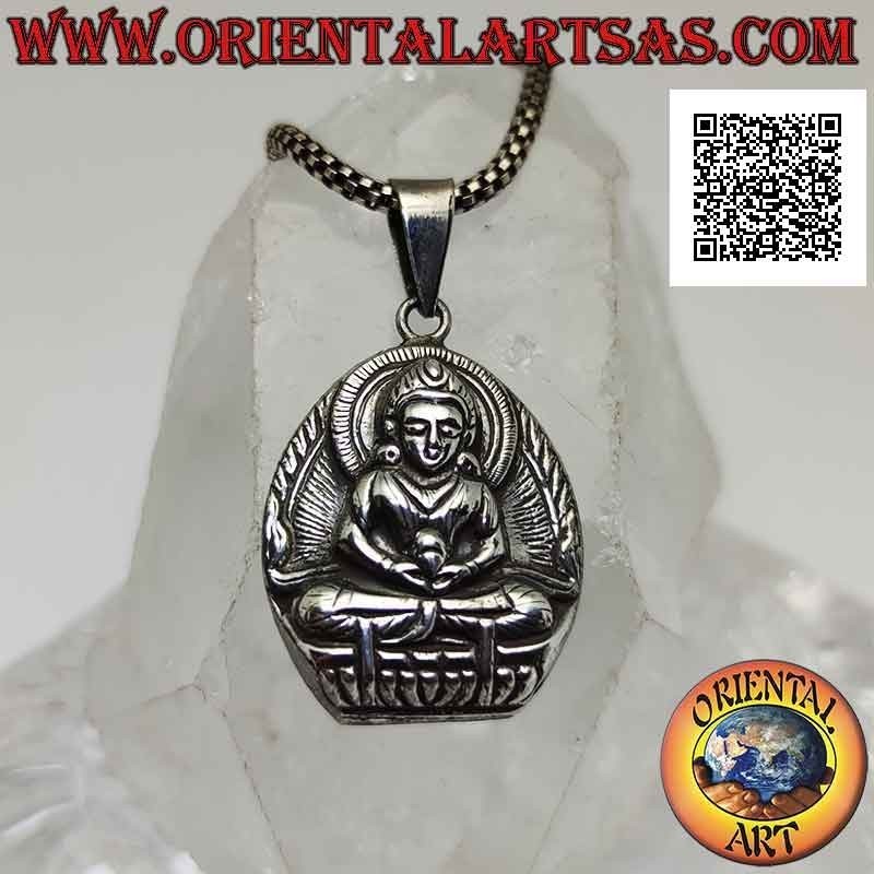 Colgante de plata, el Buda "Dhyana Mudra - símbolo de la meditación y la sabiduría"