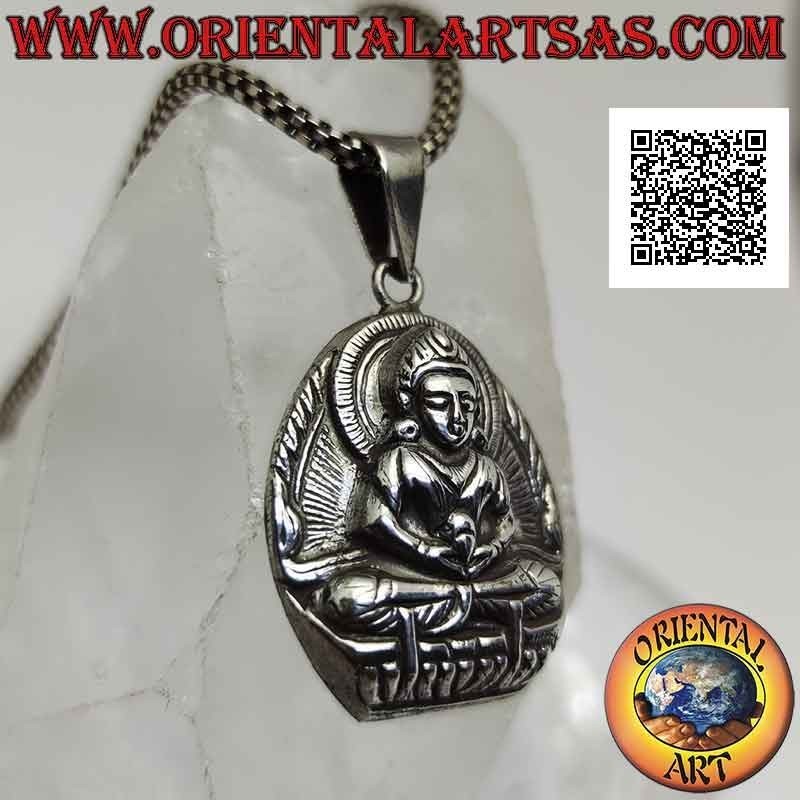 Ciondolo in argento, il Buddha "Dhyana Mudra - simbolo di meditazione e saggezza"