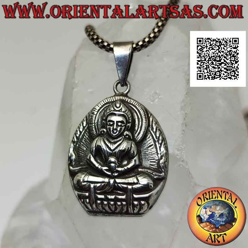 Silver pendant, Buddha "Dhyana Mudra - symbol of meditation and wisdom"
