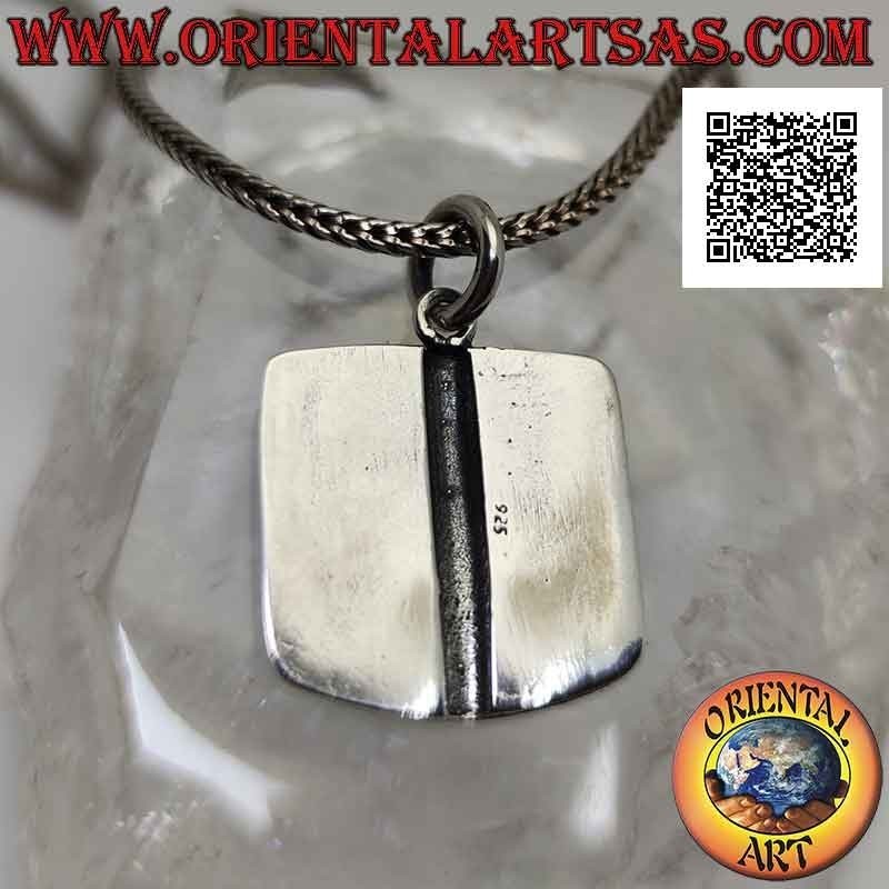 Médaille pendentif en argent avec Wiracocha, divinité inca majeure en bas-relief