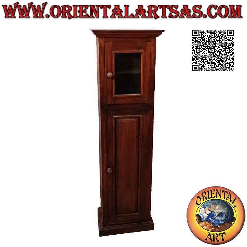 Display cabinet / wall unit, column with two doors (glass and wood) with 5 shelves of 120 cm