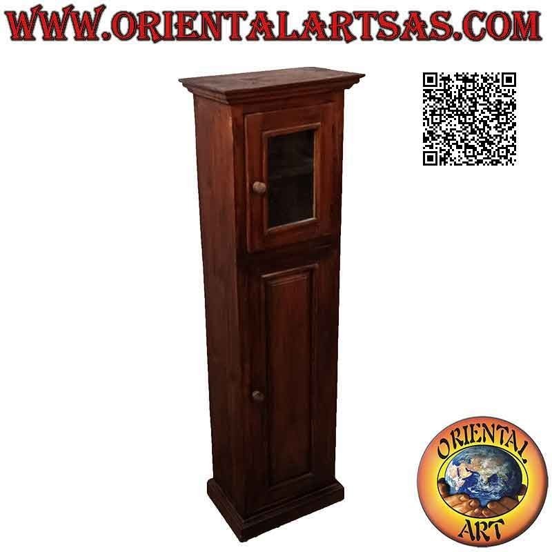 Display cabinet / wall unit, column with two doors (glass and wood) with 5 shelves of 120 cm