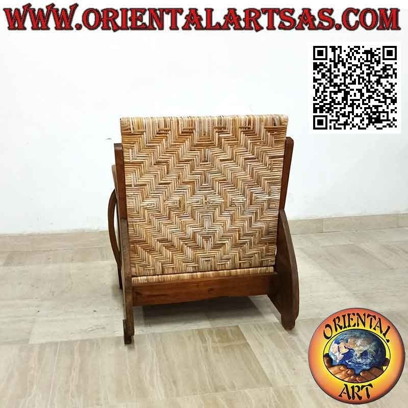 Poltrona bassa in stile imperiale in legno di teak e bambù (doppia fascetta)