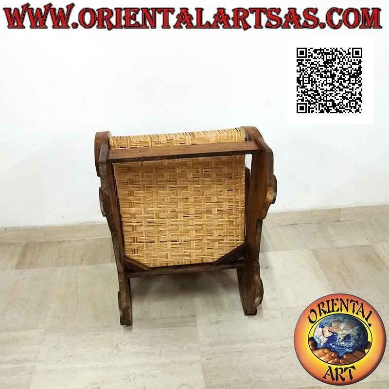 Poltrona bassa in stile imperiale in legno di teak e bambù (doppia fascetta e cuore)