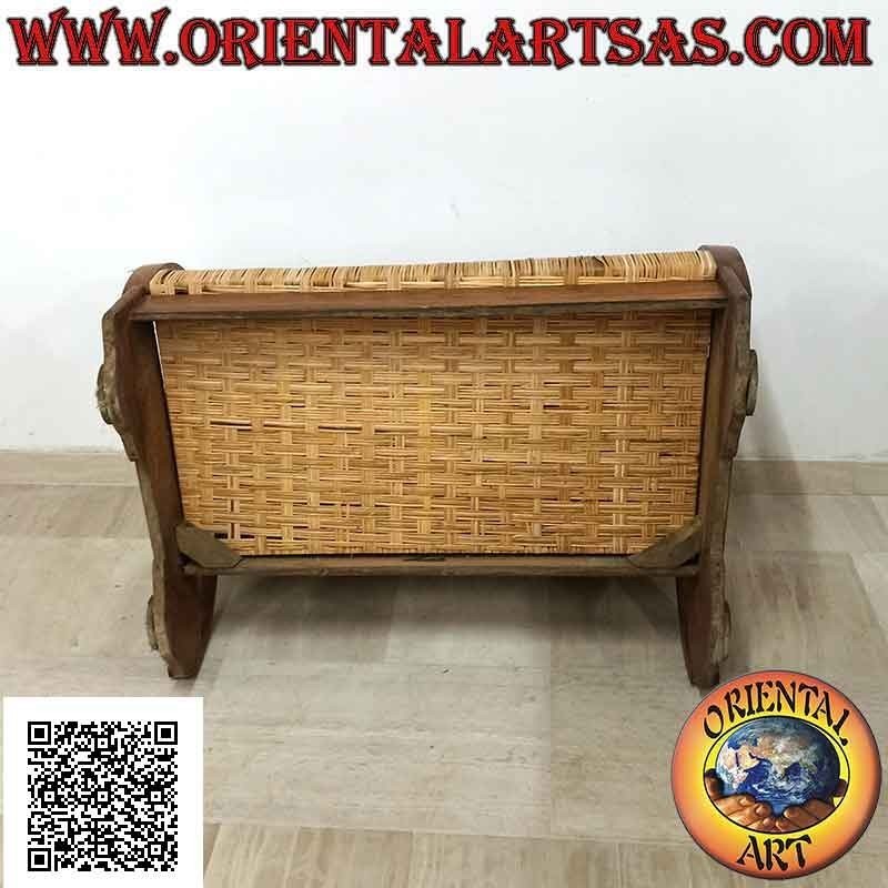 Poltrona bassa a due posti in stile imperiale in legno di teak e bambù (doppia fascetta e cuore)