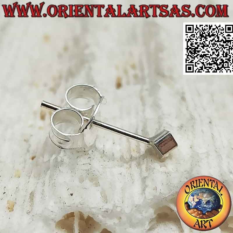 Mini earring / nose dot in silver, the smooth cube