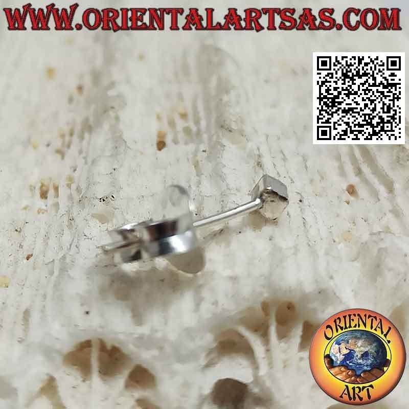 Mini boucle d'oreille / nez point en argent, le cube lisse