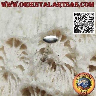 Mini boucle d'oreille / nez point en argent, l'ovale lisse