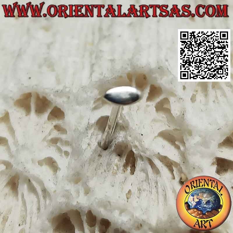 Mini boucle d'oreille / nez point en argent, l'ovale lisse