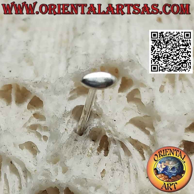 Mini boucle d'oreille / nez point en argent, l'ovale lisse