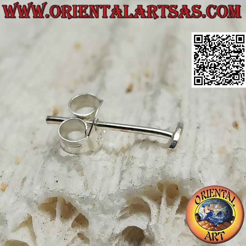 Mini boucle d'oreille / nez point en argent, l'ovale lisse