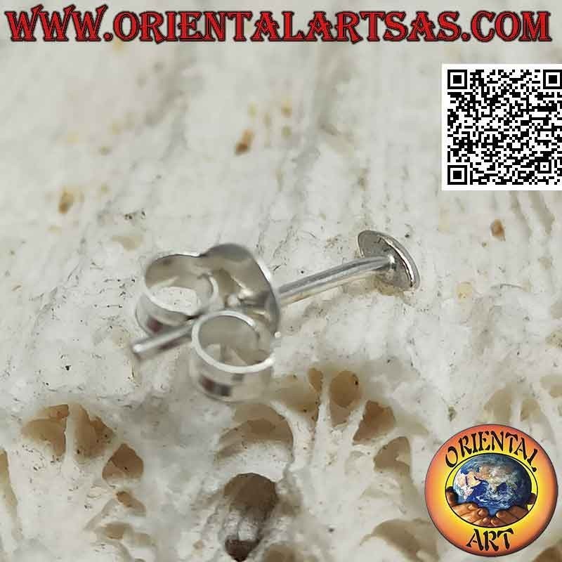 Mini earring / nose dot in silver, the smooth oval