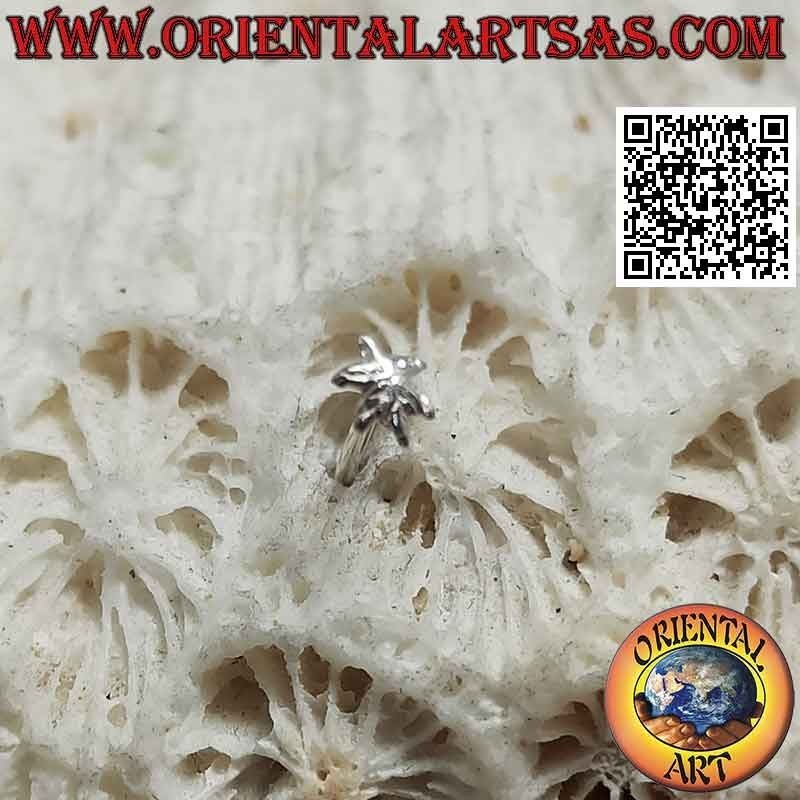 Mini boucle d'oreille / épingle de nez en argent, l'étoile à six branches