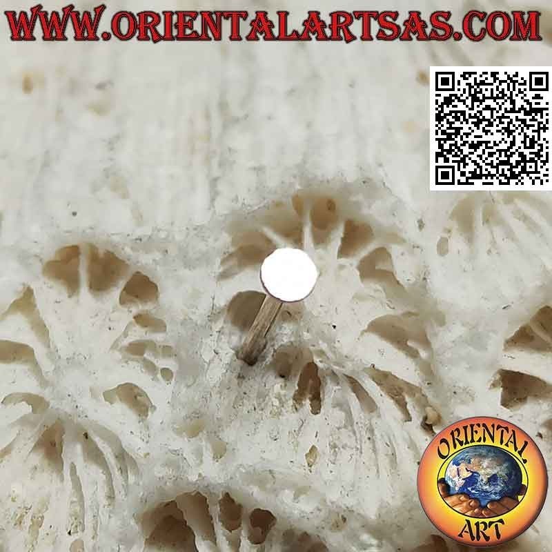 Mini boucle d'oreille / nez point en argent, la créole lisse et plate