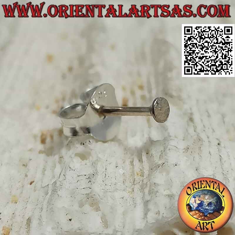 Mini boucle d'oreille / nez point en argent, la créole lisse et plate