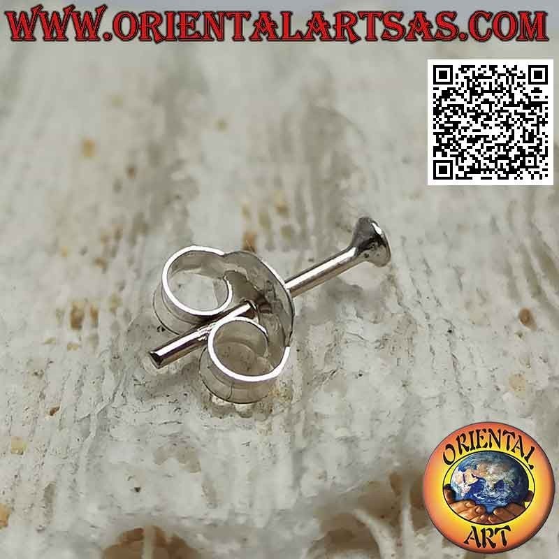 Mini earring / nose pin in silver, the smooth and flat hoop