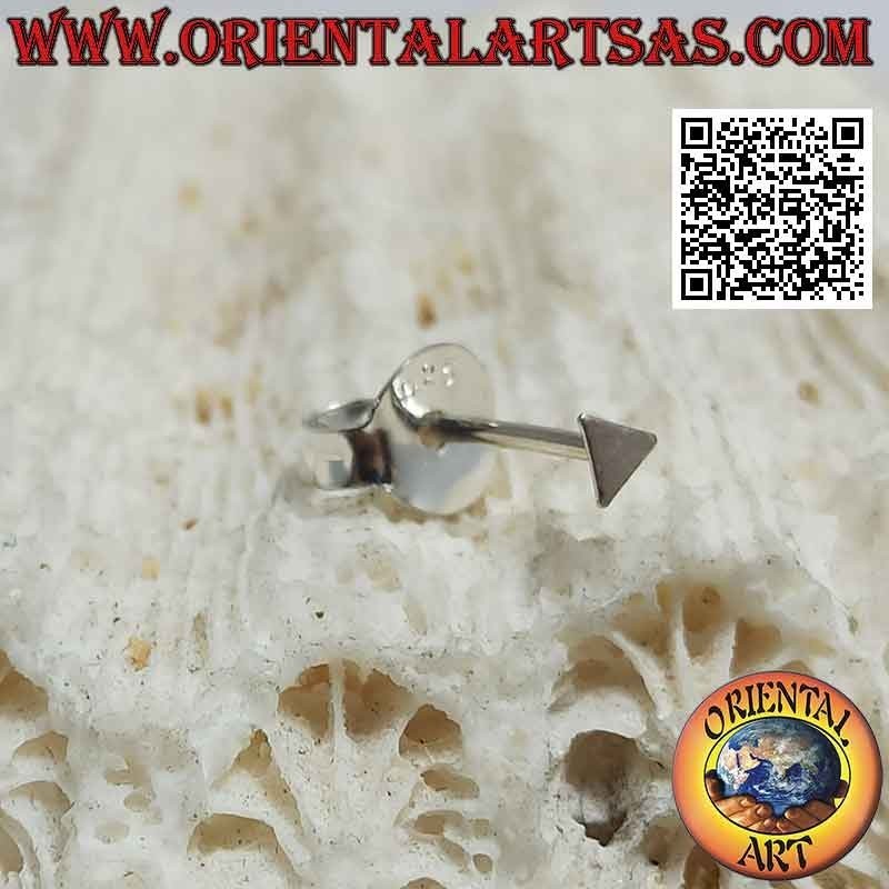 Mini boucle d'oreille / épingle à nez en argent, le triangle lisse et plat